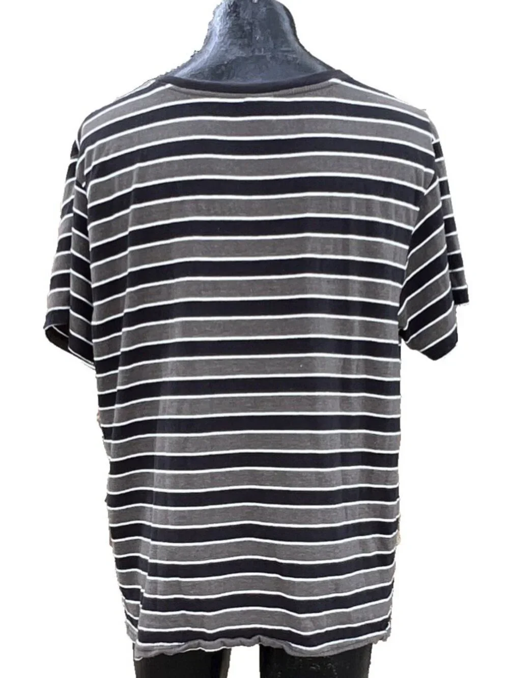 Vintage Enyce Sean Combs Co Mens XL Black Grey Striped V‑Neck Tee Y2K Streetwear